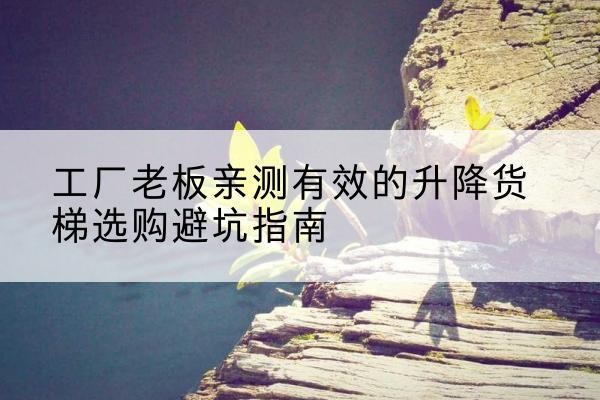 逊克升降货梯怎么选-工厂老板亲测有效的升降货梯选购避坑指南