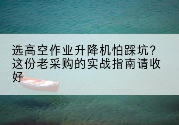 逊克高空作业升降机厂家推荐-选高空作业升降机怕踩坑？这份老采购的实战指南请收好
